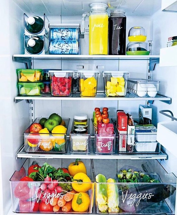 Everything in its place: to have an organized refrigerator, you need to make the best use of the space (Photo: Pinterest / Reproduction)